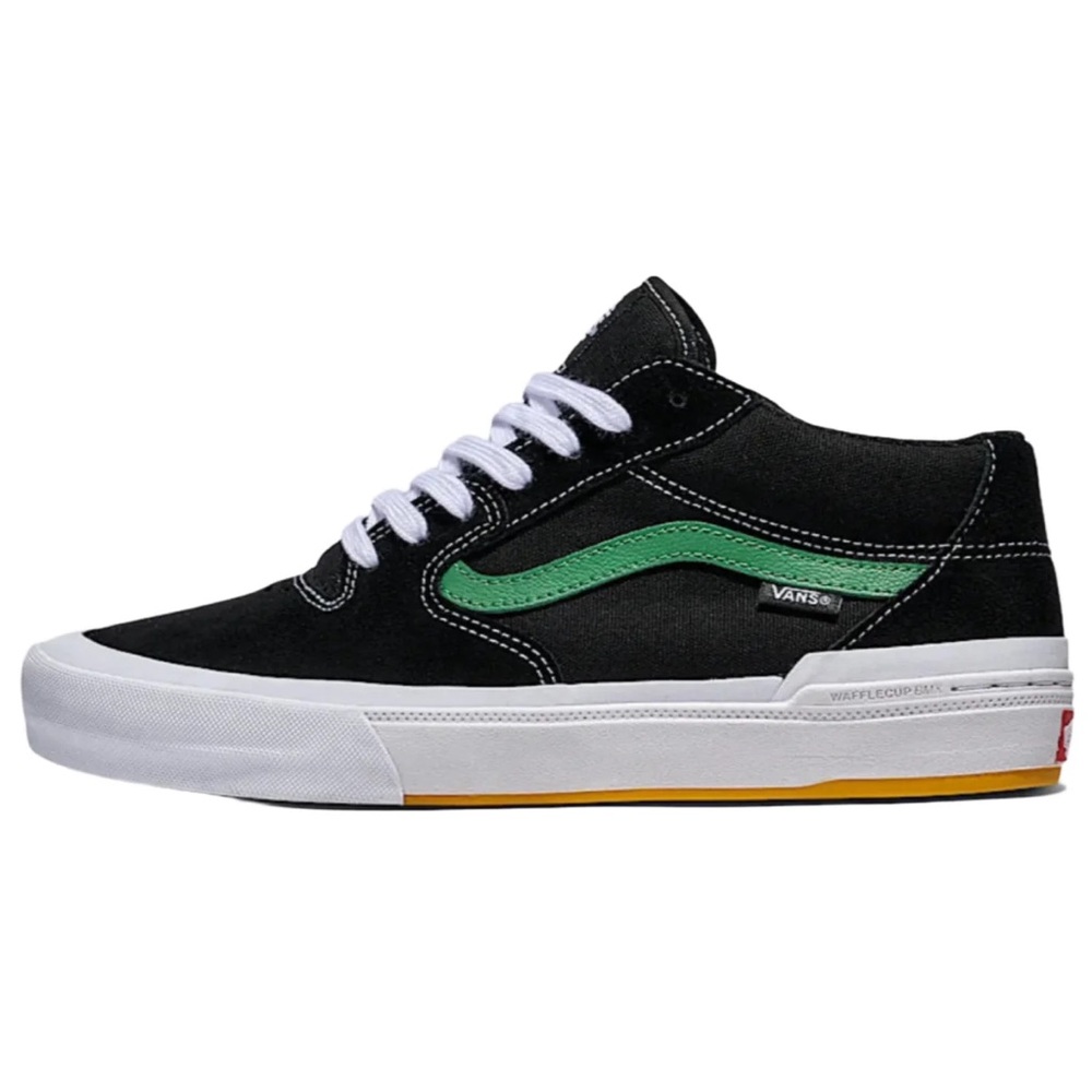 Vans BMX Style 114 shoe in the black and sport green colorway Men’s size 8.5